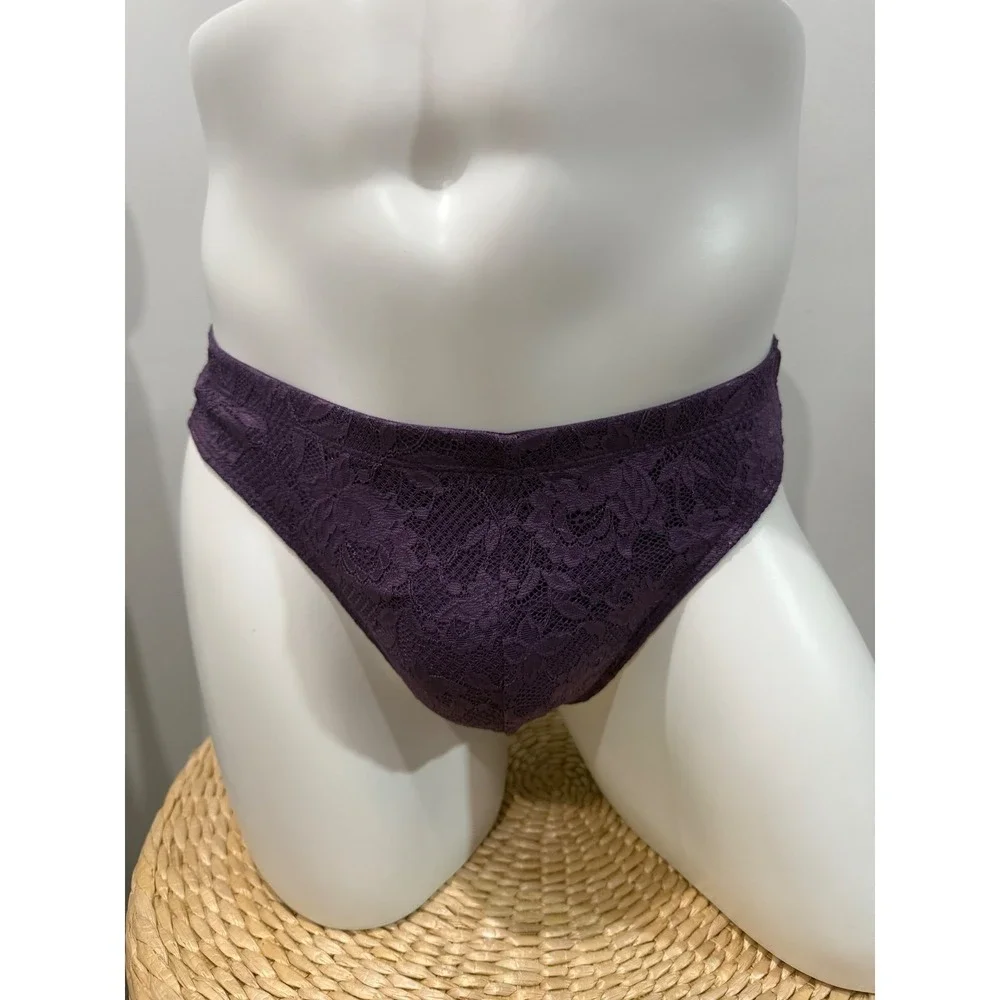 Cosabella Never Say Never Men's Classic G-String‎ Zaadi Purple Lace Thong size L